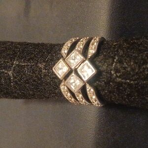 Silver Stackable CZ  3 Ring Set Size 8